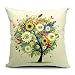 45x45cm Gift Present Linen Cushion Covers Pillow Cases for put in Car Seat Red Colorful Tree Symbol of Health for Auto Seat