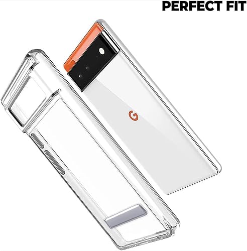 Miniatura 9 de Compatible con Pixel 8 Funda con soporte de metal, no amarillea, compatible con Pixel 8 Clear Hybrid Acrylic TPU Bumper a prueba de golpes a prueba