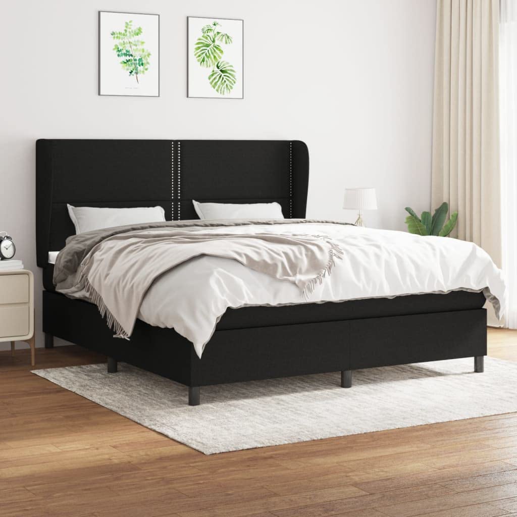 Homgoday Federbett mit schwarzer Matratze, 180 x 200 cm, aus Stoff, Dekor für Möbel, Bettrahmen, Bettrahmen, Rahmen für Wohnzimmer, Schlafzimmer, Modell 3127903