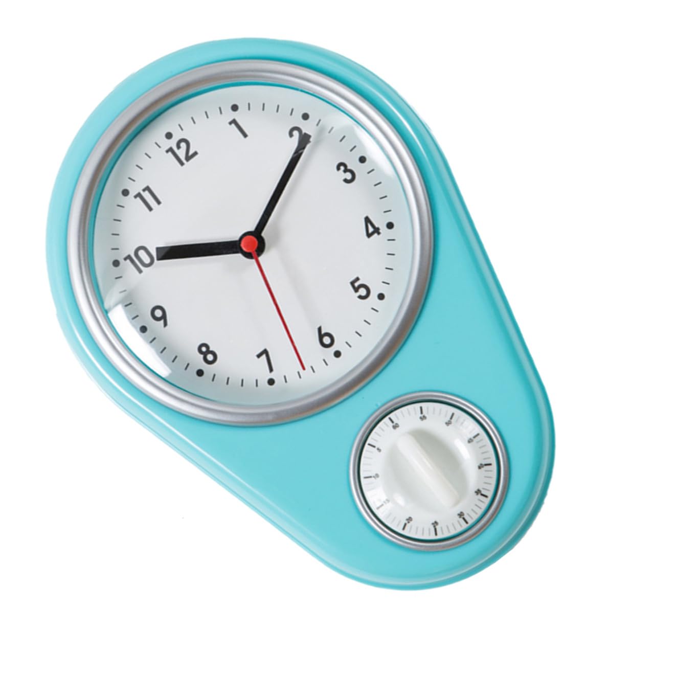 Cabilock Kreativer Mechanischer Küchentimer Wanduhr Ohne Batterien Moderne Blaue Zeitschaltuhr Küchenwanduhr Geräuschlos Für Haushalt Und Wohnräume Geeignet