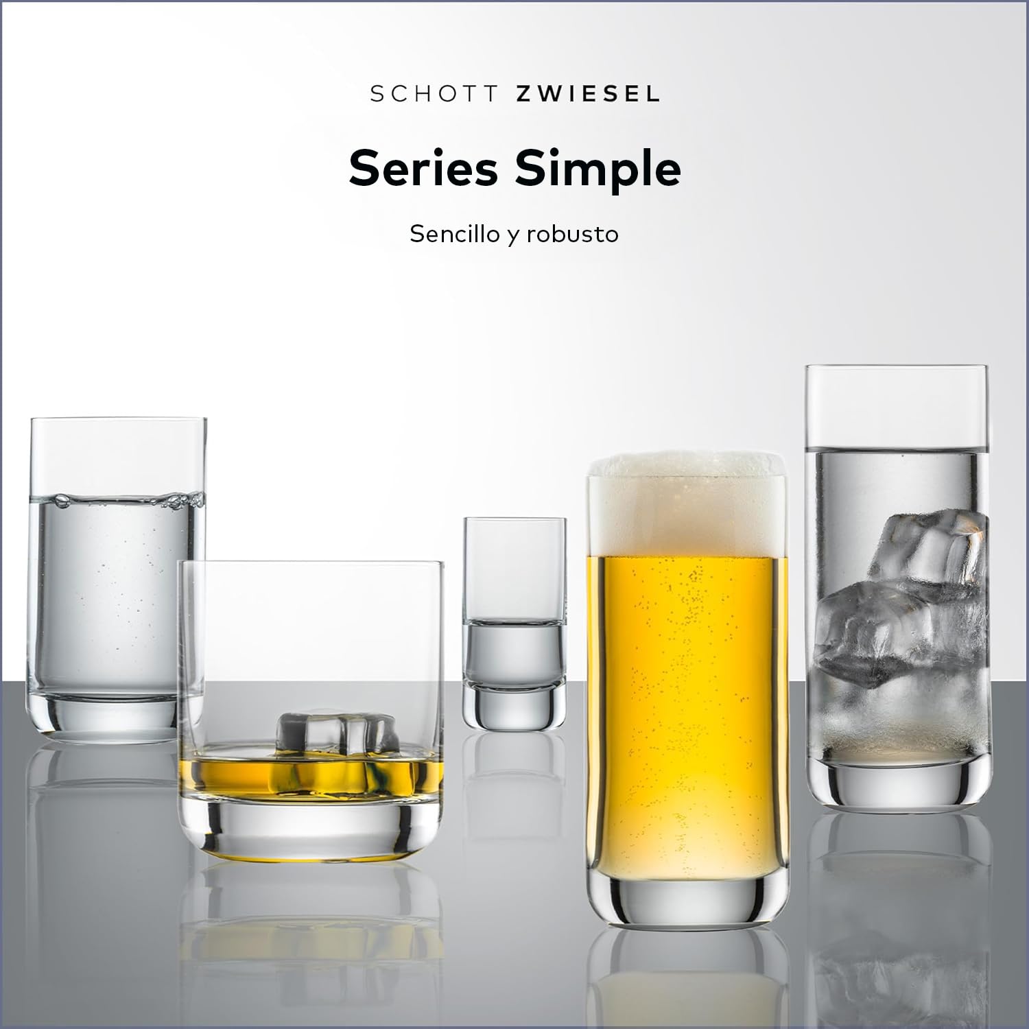 SCHOTT ZWIESEL Vaso Allround Simple (juego de 6), vaso recto para agua o zumo, cristal Tritan apto para lavavajillas, fabricado en Alemania (Art. nº 123661)