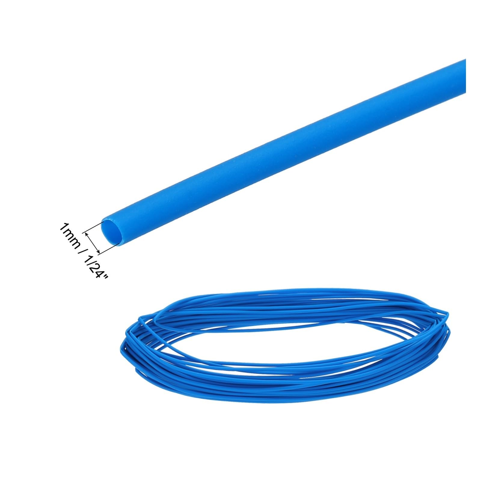 Guaina termorestringente blu, diametro interno 1-30 mm, lunghezza 15-76 m, rapporto 2:1, in poliolefina, for isolamento di cavi elettrici(5mm x 60m)