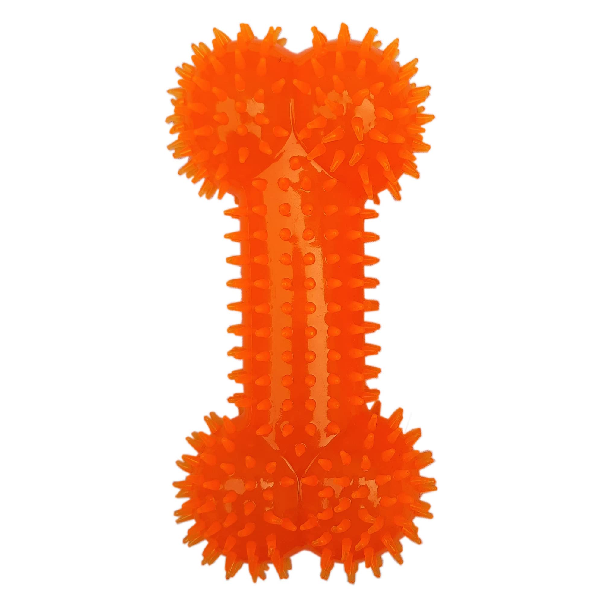 Pet Needs Durable Spiky Squeaky Chew Chewing Biting Fetch Bone Toy- Non-Toxic Soft Natural TPR Rubber Toy for Small Puppy (Orange) (B0BLVQ6GXL) Amazon Price History, Amazon Price Tracker