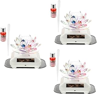 Totority 3 Peças Enfeites De Carro Perfume De Carro Difusor De Aromaterapia De Lótus Aromaterapia Rotativa Difusor De Perfume De Carro Óleo Essencial Ornamento De Cristal Para Girar
