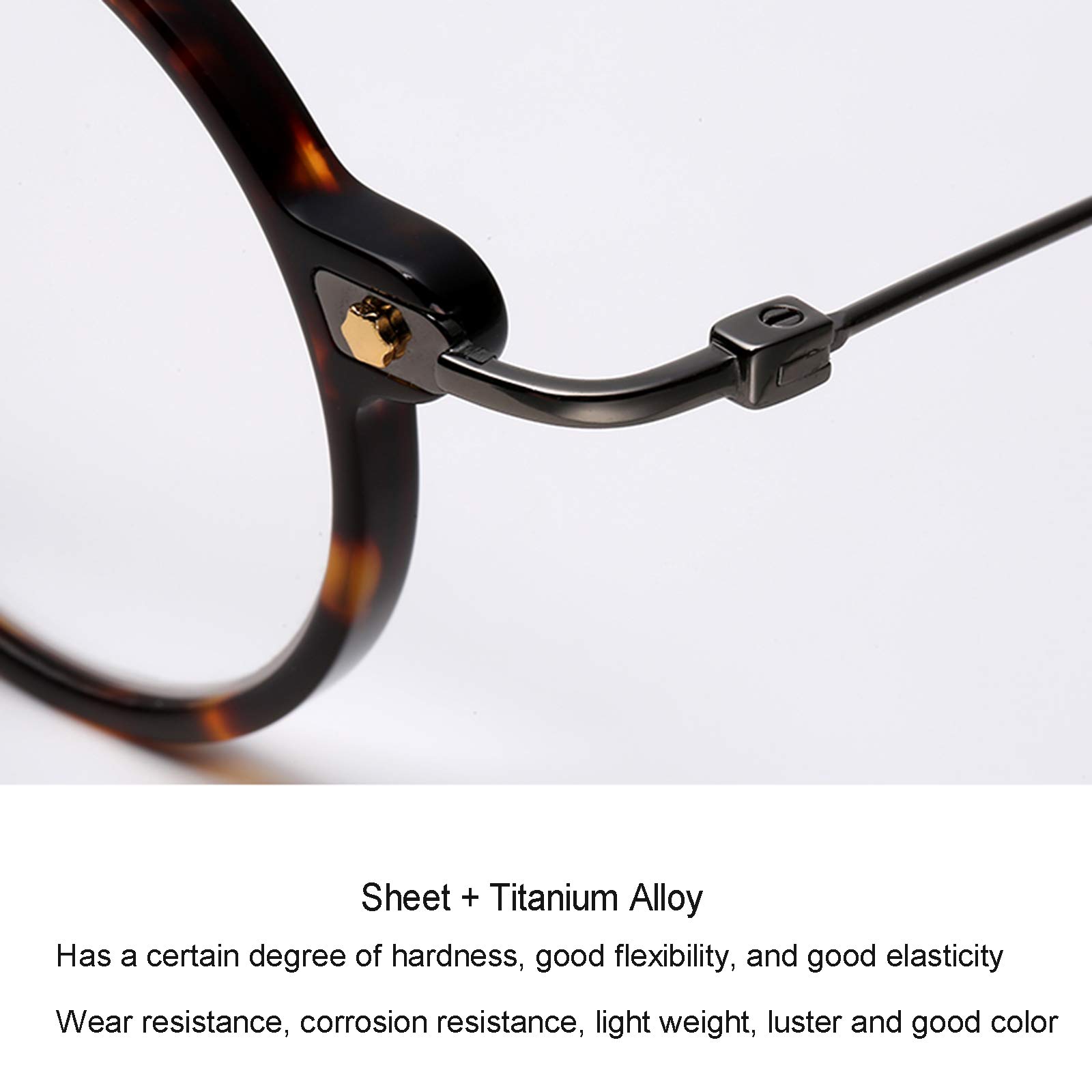 Occhiali da Lettura di Cristallo Vintage Lettura Custodia Inclusa Incluso Ad Alta Definizione Anti-Blue Light Eye Protection, retrò Piccola Progettazione del Telaio Rotondo,+2.5