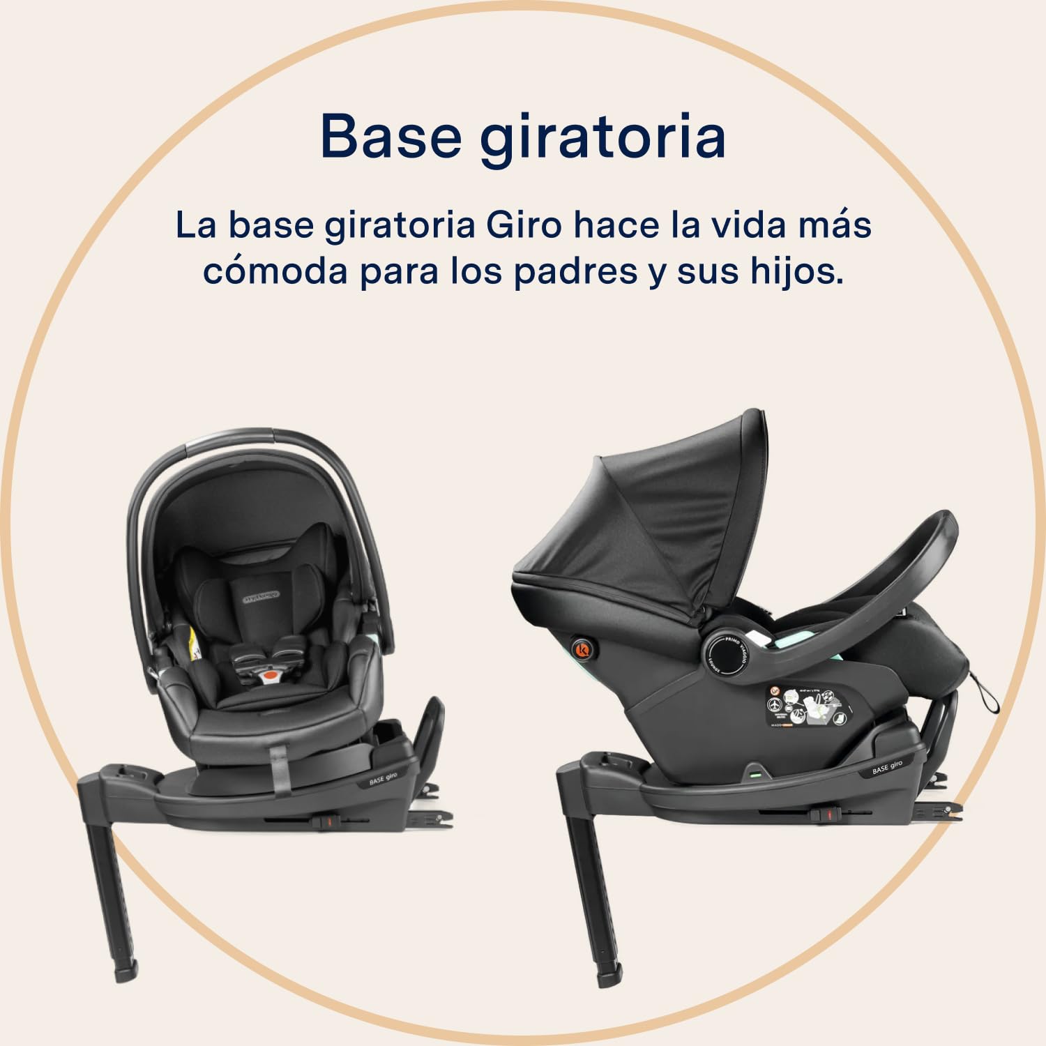 PEG Base Giro - Base Giratoria i-Size a 360° - Compatible con Sillas de Coche Peg Perego Primo Viaggio Lounge, SLK y Viaggio Giro
