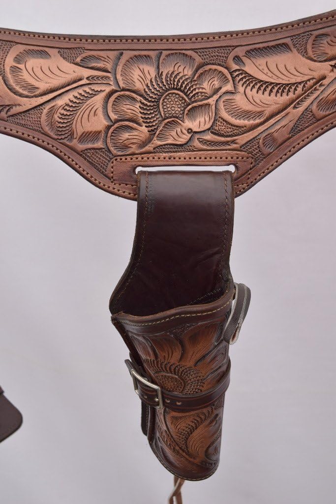 LEATHERTOWN USA® Gun Holster & Belt Cowboy Western Style Rig .22 Cal Single Drop Holster Standard .22 Short (6 1/2") Barrel