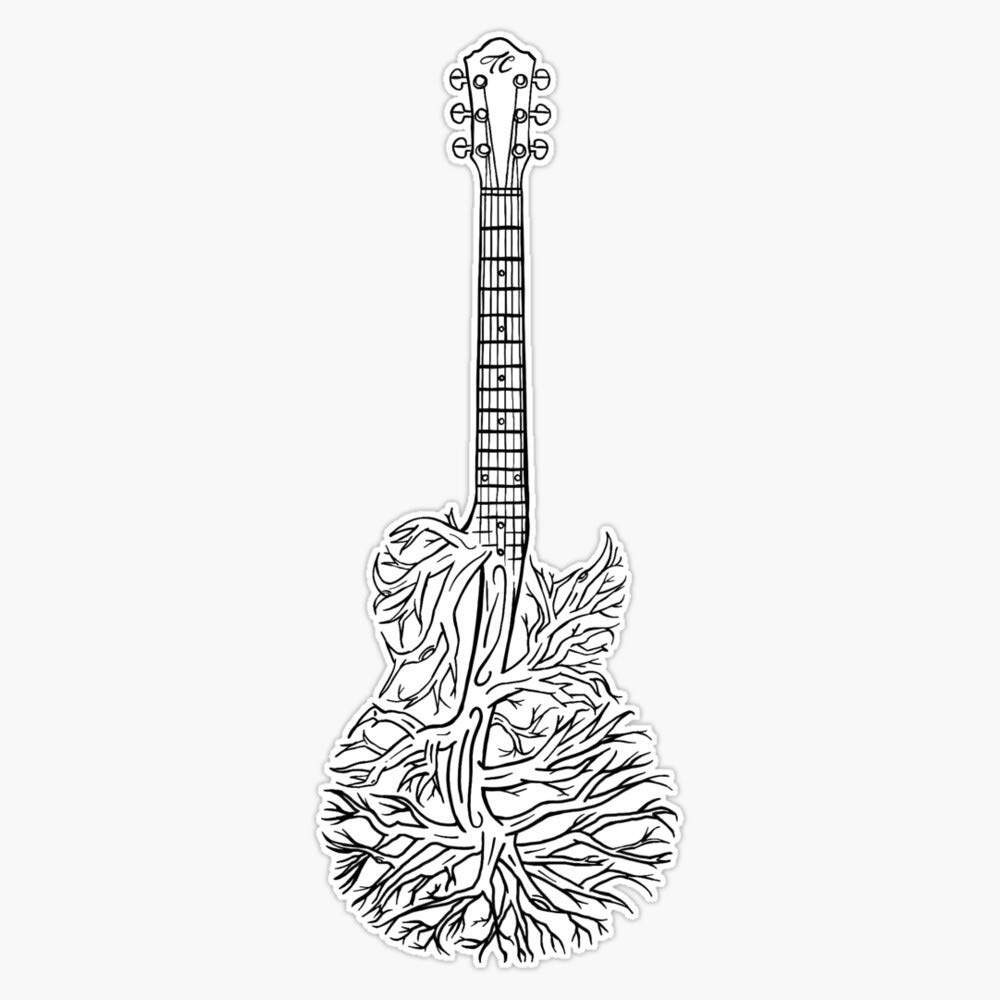The Guitar Tree Vinyl Waterproof Sticker Decal Car Laptop Wall Window Bumper Sticker 5"