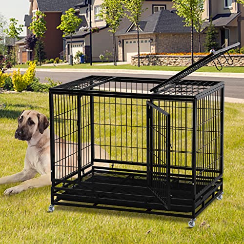 HHS GINMAON 48 inch Dog Crates for Large Dogs Heavy Duty Dog Cage