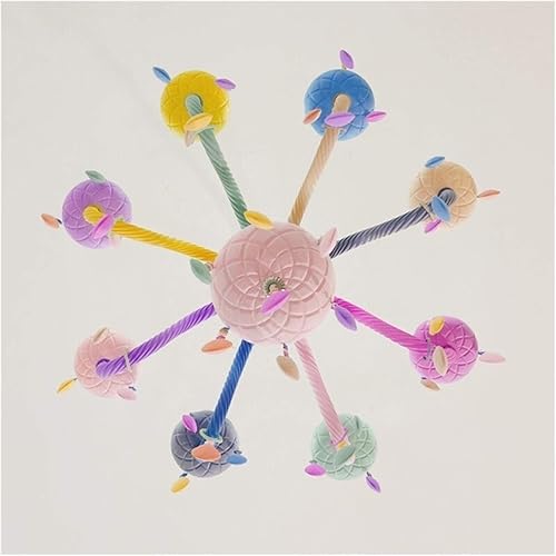 Miniatura 6 de EXCEI Candelabro de techo moderno de cristal macarrón LED colorido lámpara colgante de techo para habitación de niños y niñas lámpara colgante de