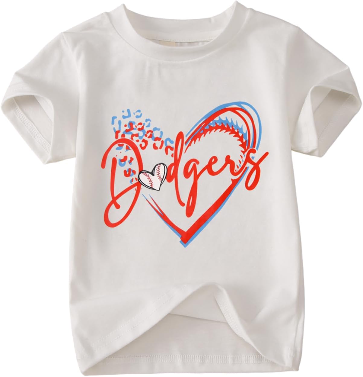 GLIGLITTR Toddler Boy Girl Baseball Shirt Short Sleeve Baseball Heart Graphic Tee Kids Game Day Sports Fan Outfit Summer Tops
