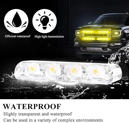 Miniatura 6 de yifengshun Luces estroboscópicas de emergencia LED 8 en 1 para camión, advertencia de vehículos, precaución, parrillas, DRL, policía, motocicleta,