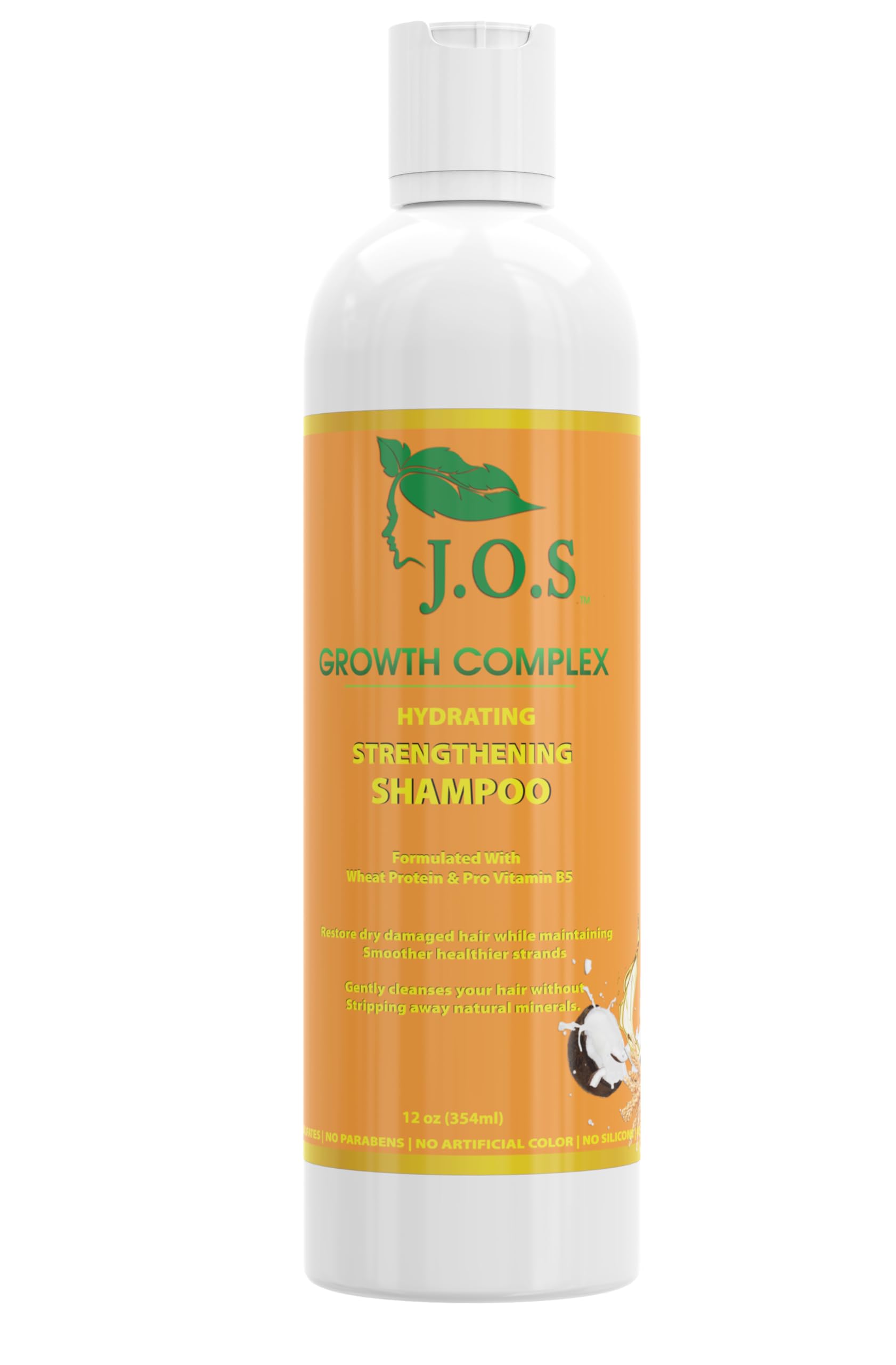 J'Organic Solutions Hydrating Strengthening and Repair for Damaged dry hair, Sulfate FreeShampoo 12oz