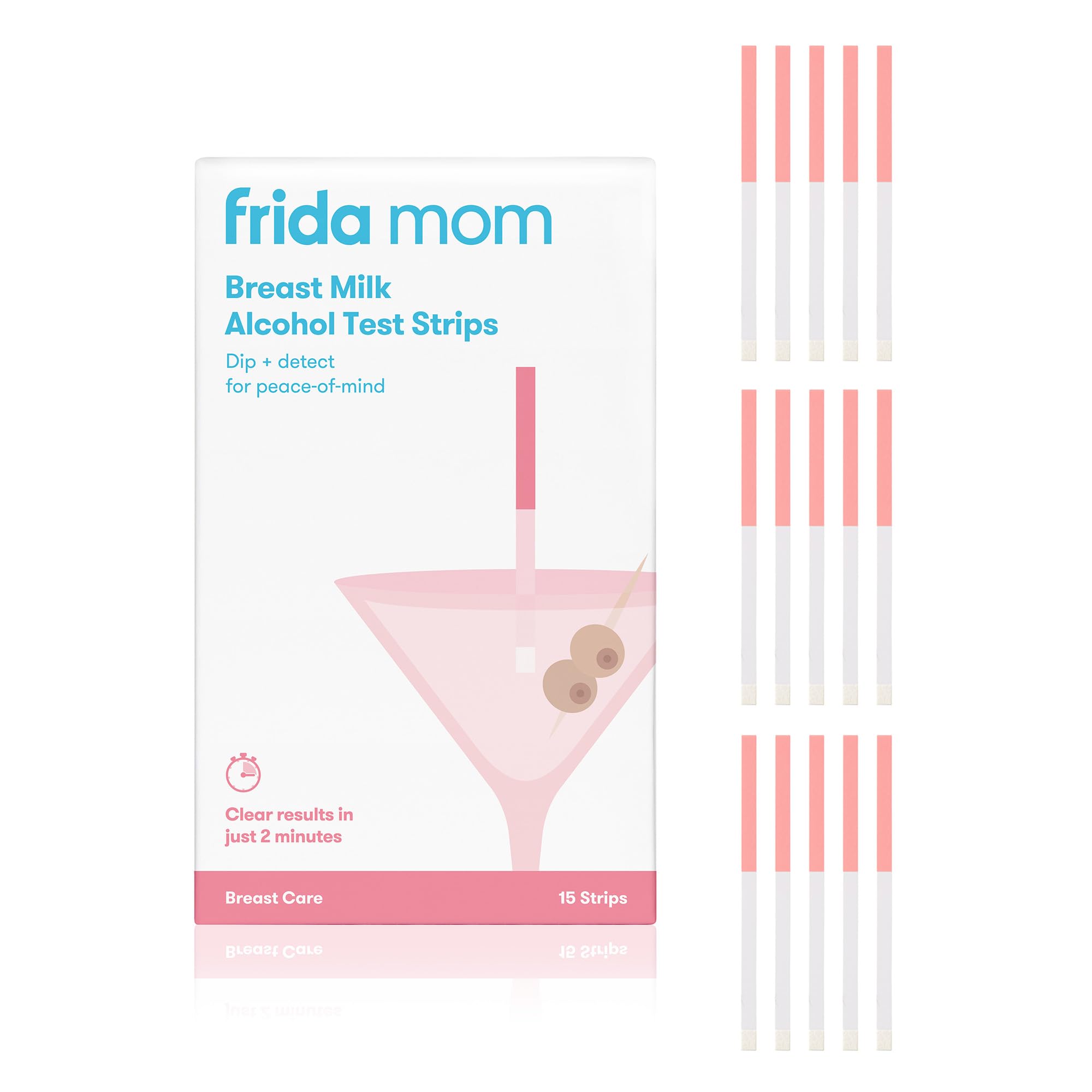 Frida Mom Alcohol Test Strips for Breastmilk, Detects Alcohol in 2 Mintues for Peace of Mind, 15ct