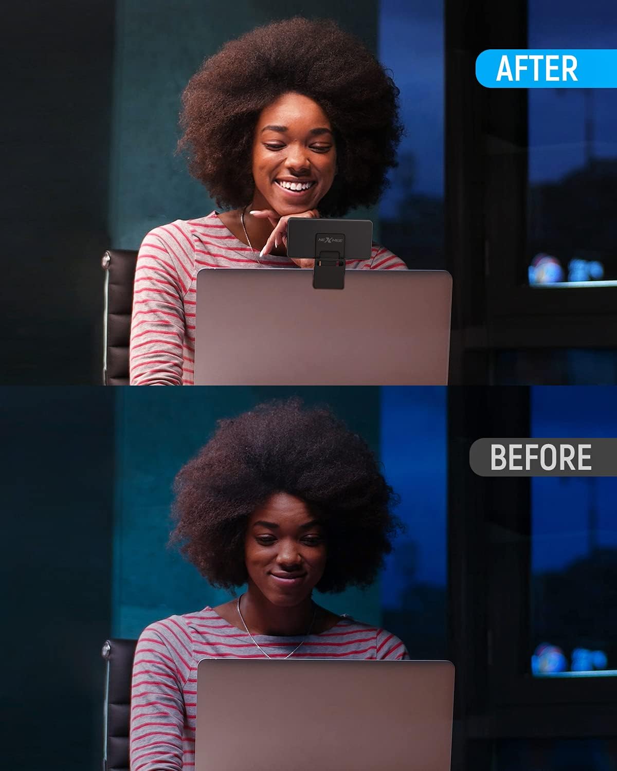 Special Video Conference Lighting - [No Glare & Eye-Caring] Zoom Lighting for Computer with Clip - Easy Setup, NEXMEE Laptop Light for Video Conferencing for Zoom Calls, Remote Working, Online Meeting