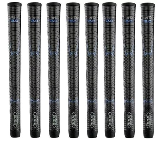 8 Piece Winn 62DT-JBK Dri-Tac 2.0 Golf Grip Midsize (+1/16") Bundle- Next Generation Golf Grip