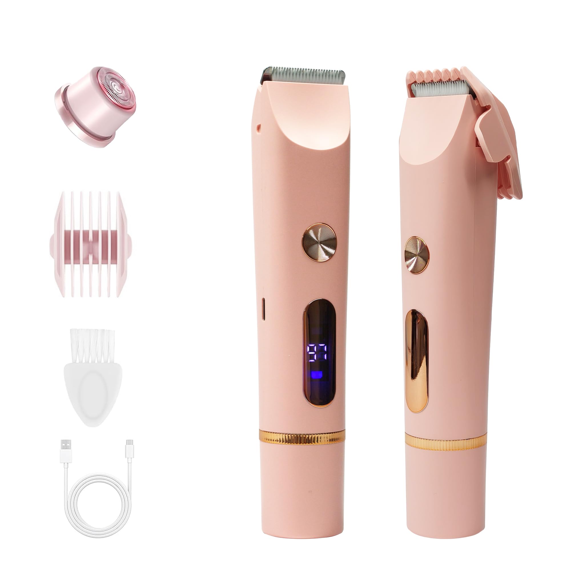 XDMOOS Glow Aura Electric Razor with Power Display,2-in-1Dual Head Shaver Women,Glowshave Hair Remover for Womens Legs Underarm Face Body & Intimate Areas,2025 (Pink?Upgrade?)
