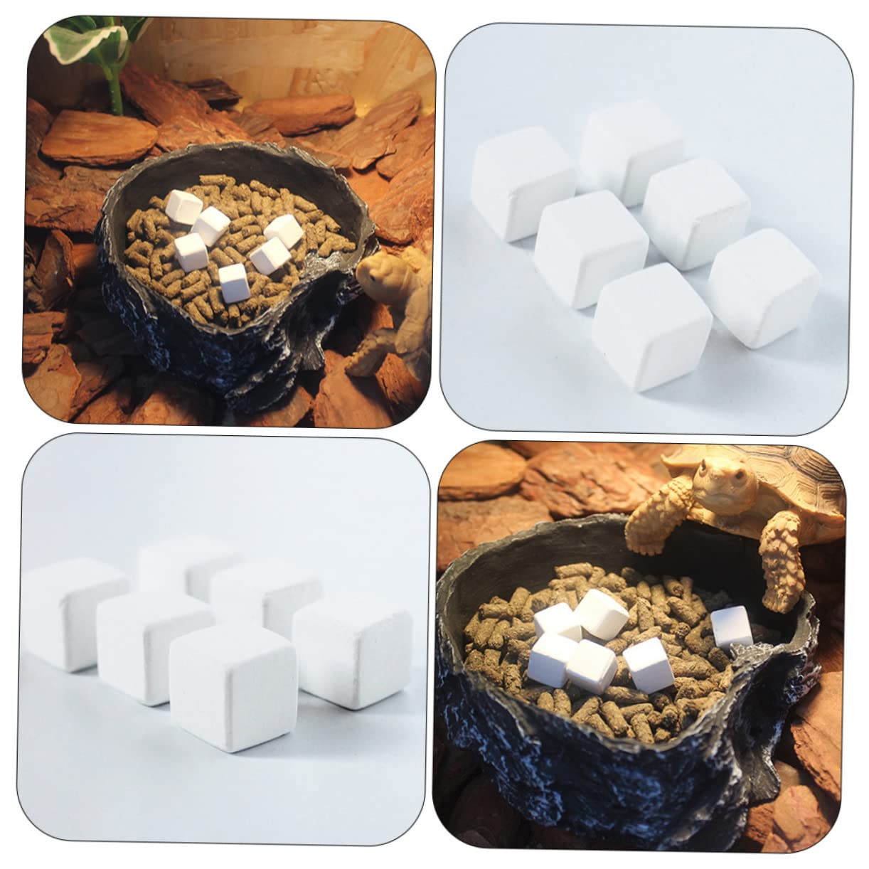 Mipcase 50piezas Bloques De Calcio Natural para Tortugas y Reptiles Minerales Esenciales para Acuarios y Terrarios Suministro De Calcio Seguro y Duradero