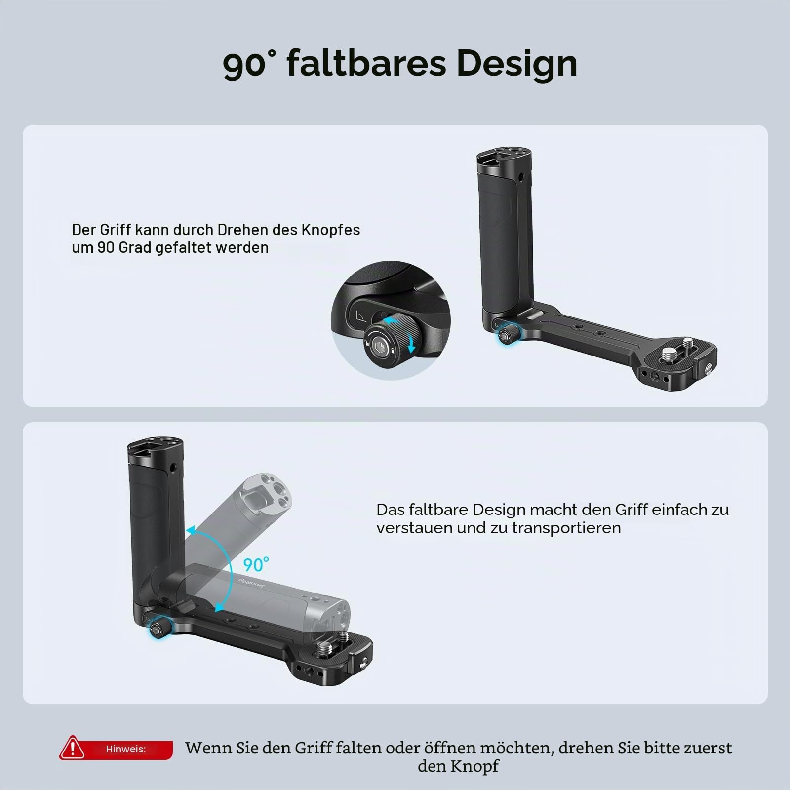 SMALLRIG Side Handle Seitengriff für DJI RS 4 Mini Ronin-S/SC / RS2 / RSC2 / RS 3 / RS 3 Pro/RS 3 Mini/RS 4 / RS 4 Pro & ZHIYUN Crane 2S / 2 / V2 & MOZA Air 2 / AirCorss 2 Kardanringe - 2786C