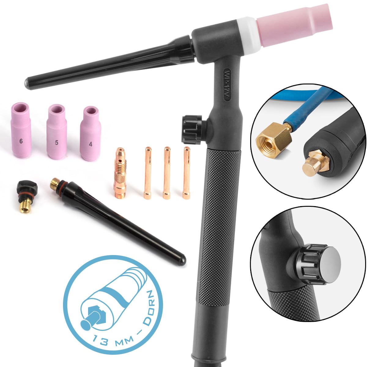 STAHLWERK WP-17V Universal Lift-TIG-Brenner – 4 m Schlauchpaket