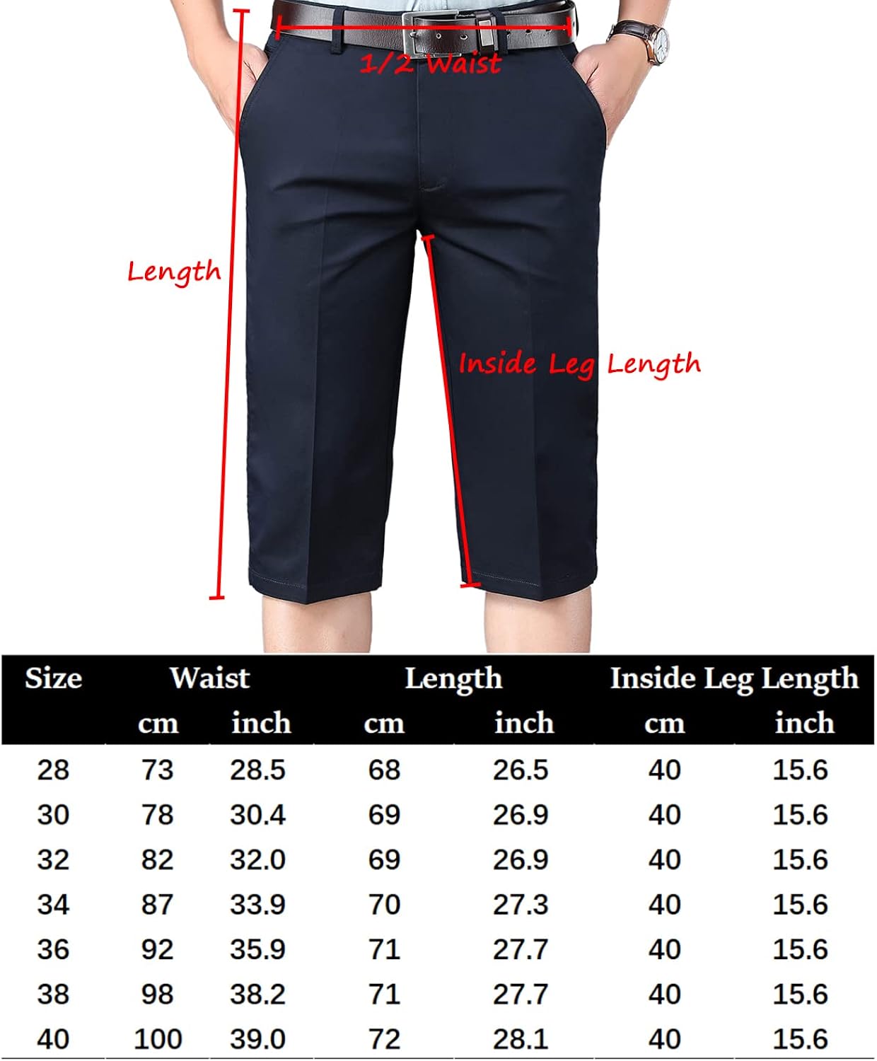 Short Capri Pants Knee Length Pant 