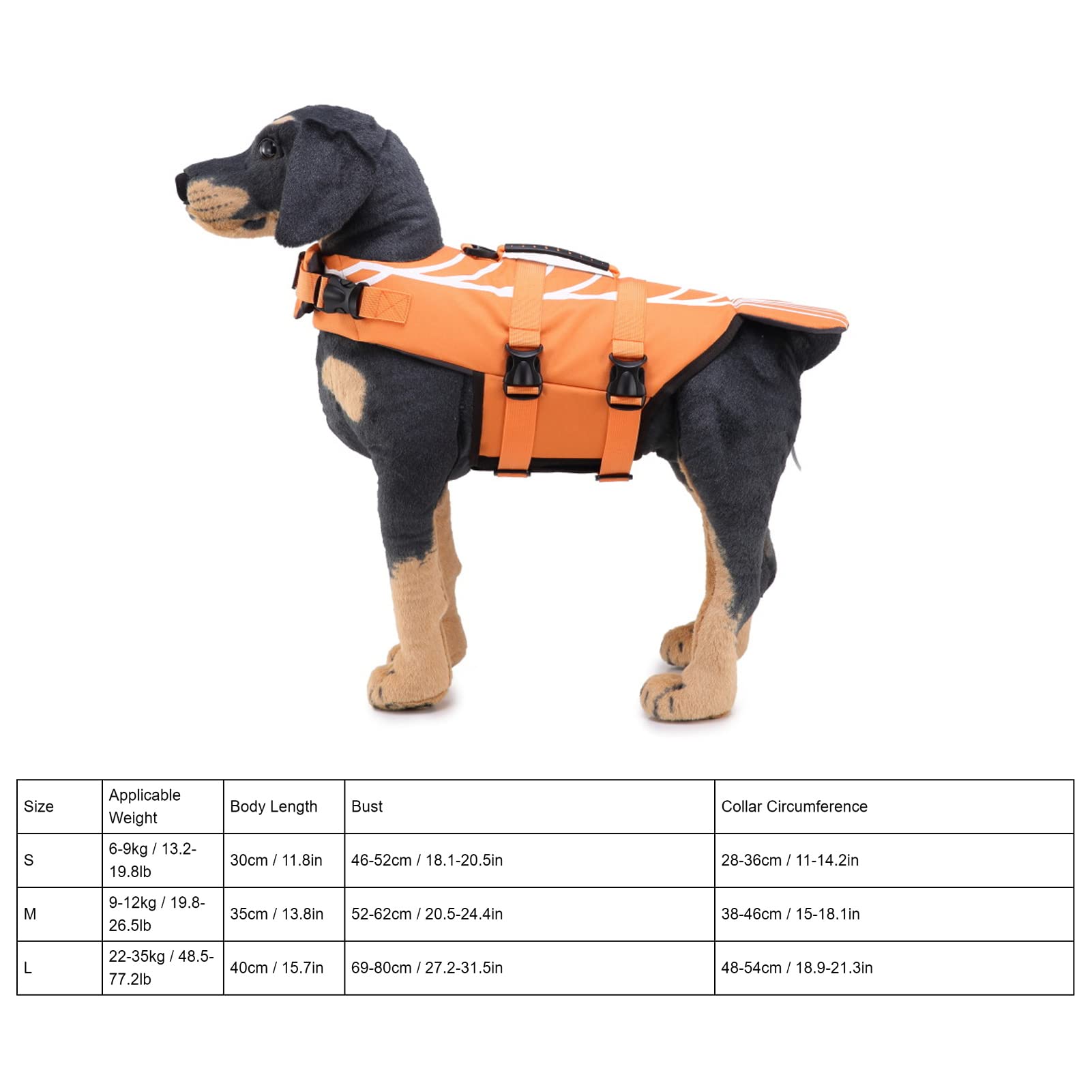 Chrees Une veste pour chien pour ramir, un gilet de sauvetage réglable, un gilet de sauvetage pour chien, gilet de sauvetage réglable ergonomique pour chien, veste de sauvetage (L)