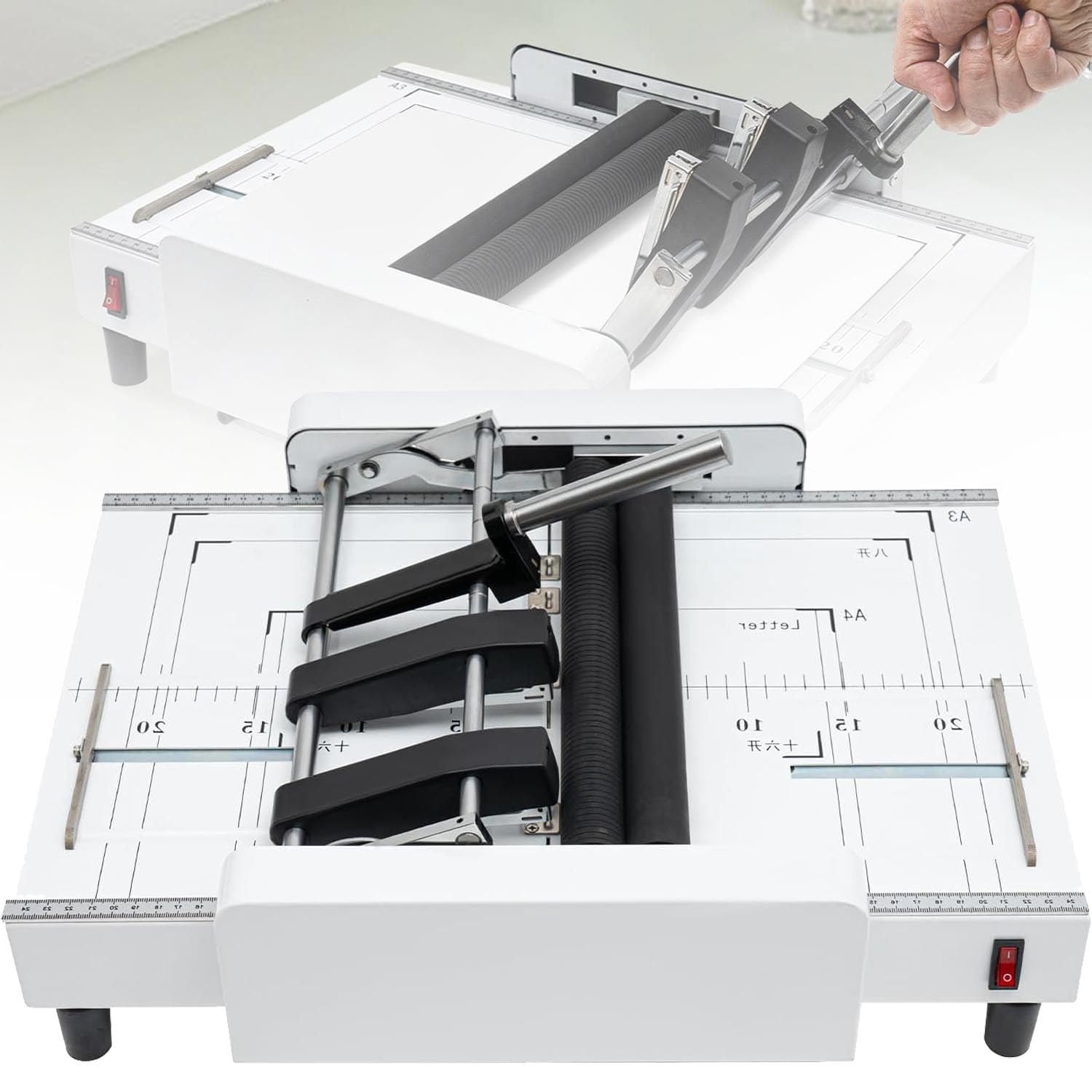 YXZYFPP A3 Folding Binding Machine - Booklet Maker & Stapler for Schools and Print Shops - Efficient Paper Bookbinding Equipment with 5 Nails for Professional (4nails)
