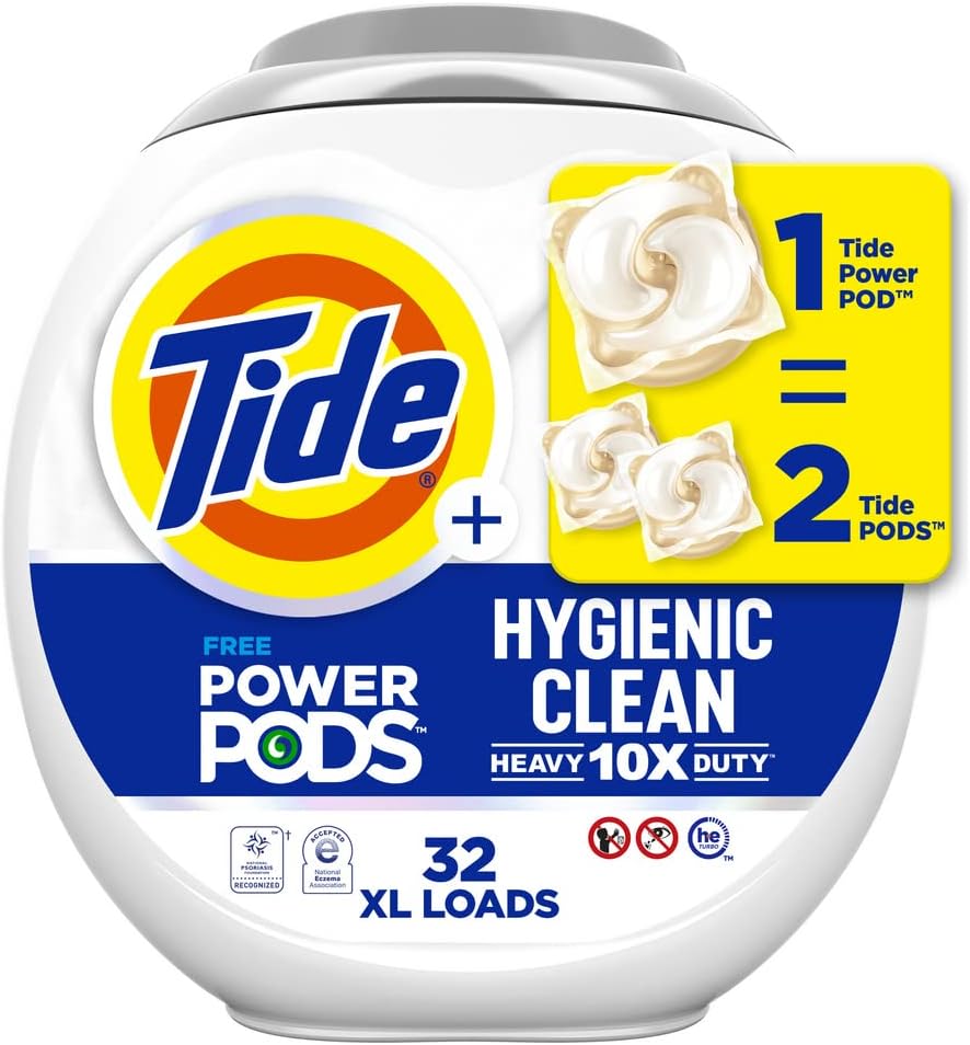 Tide Hygienic Clean Heavy Duty 10x Free Power PODS Laundry Detergent.