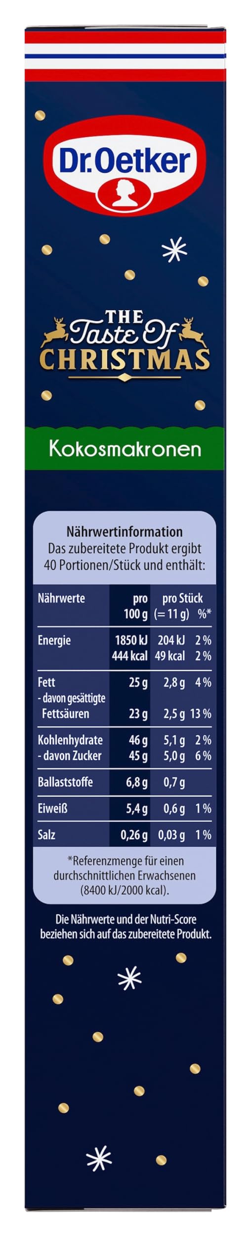 Dr. Oetker Kokosmakronen – 6er Pack Kokos-Makronen Backmischung zur Zubereitung von leckerem Weihnachtsgebäck, Teig für Weihnachtsplätzchen und Kekse