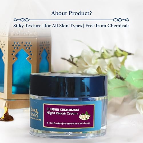 Miniatura 2 de Blue Nectar Kumkumadi Crema hidratante facial de noche para mujeres con almendras naturales y azafrán  Crema facial hidratante para la noche (16