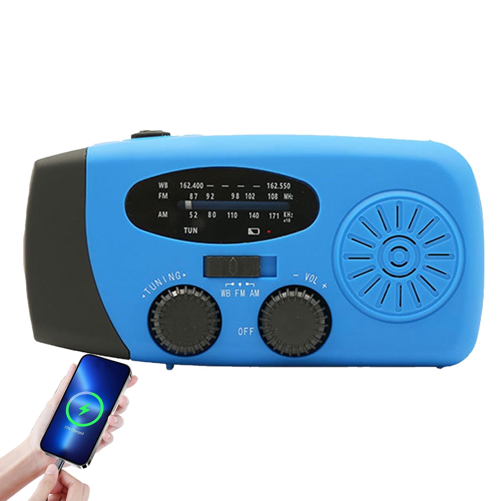 Radio Solar, manivela de Radio meteorológica,Radio portátil - Radio meteorológica, Radio Solar portátil, Linterna LED para Correr, Caminar, casa, Supervivencia, Camping