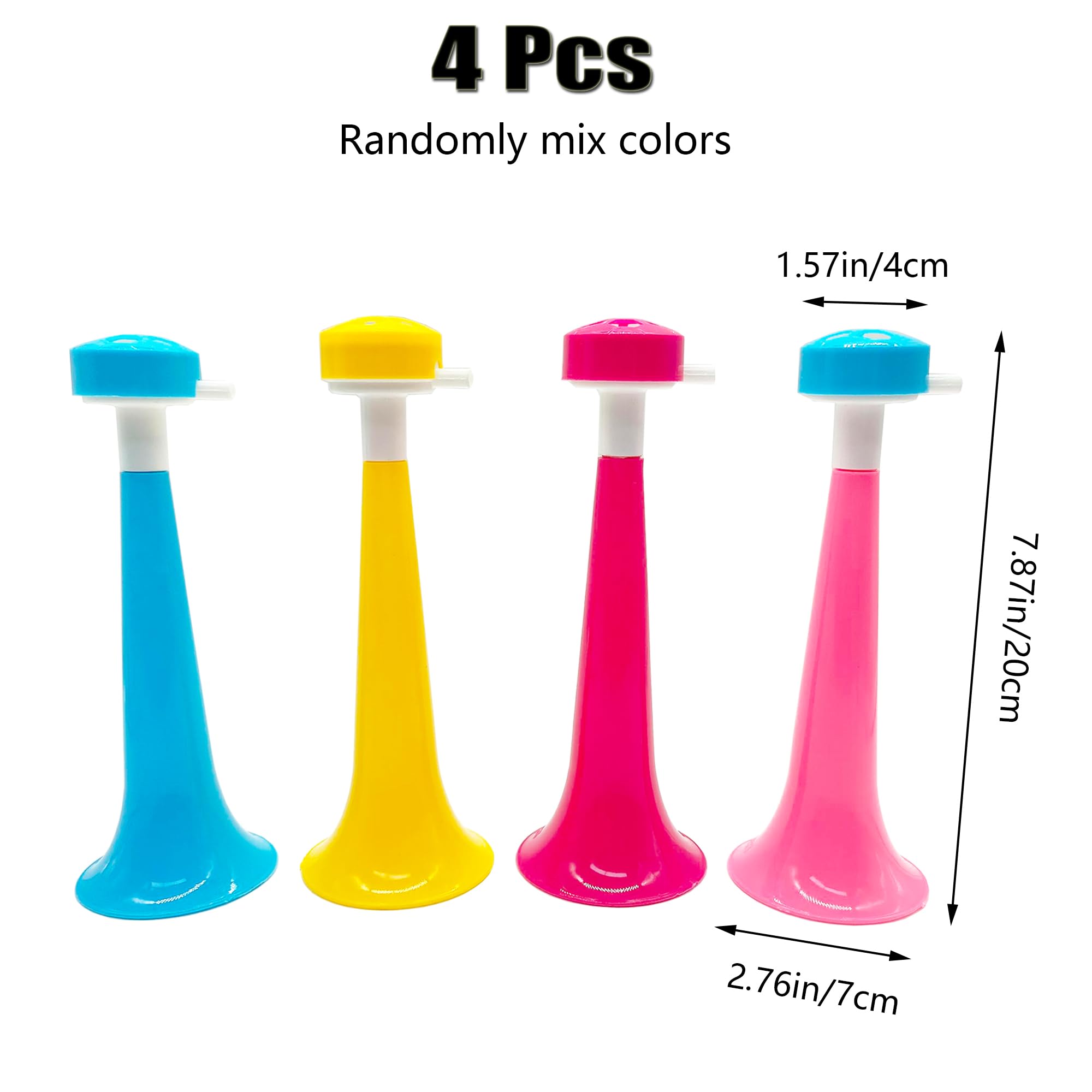 4 PCS Vuvuzela Suono Forte Fanfara Calcio Molto Forte Tröte Cheerleading Tromba Krachmacher Horn Suonare Le Trombe Plastica Spettatori Fan Partita Calcio Stadio Tromba