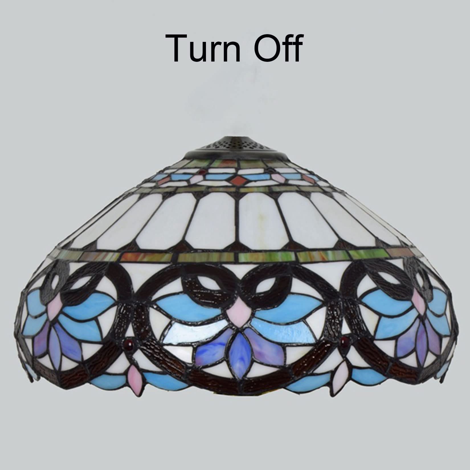Wymienny klosz lampy Tiffany, 40 x 23 cm, witraż, tylko z nasadką, pasuje do lampy stołowej, lampy podłogowej, lampy wiszącej, lampy sufitowej, lampy domowej, kwiatu wiśni, baroku 1