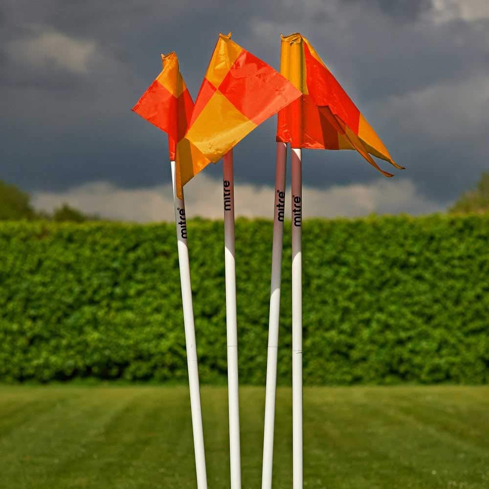 Lot de 4 Drapeaux d'Angle Pliables Football Blanc