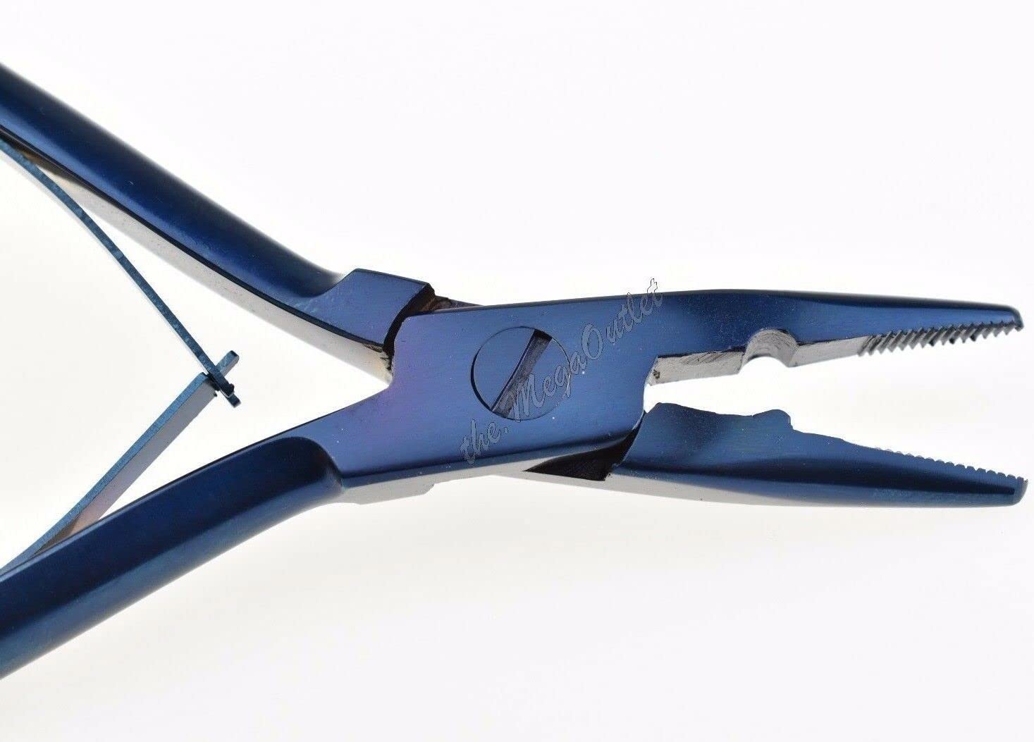MAQNSCO 5" Professional Hair Extension Stainless Steel Multifunctional BLUE Pliers For Bond Removal & Fitting Tool