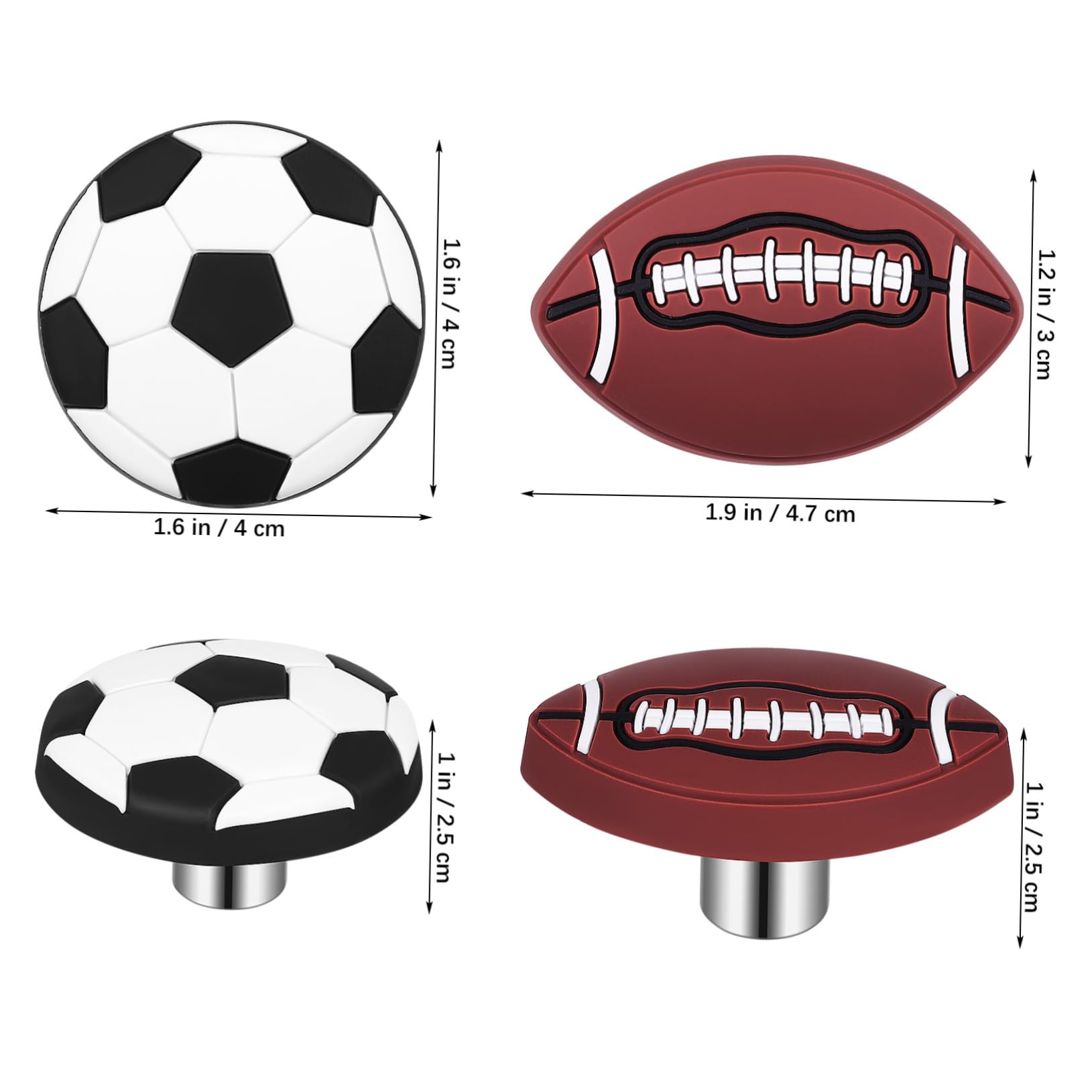 FOYTOKI Unique Boys and Girls Dresser Knobs 8 Pack Sports Ball Design Basketball Soccer Football for Boys Decorative