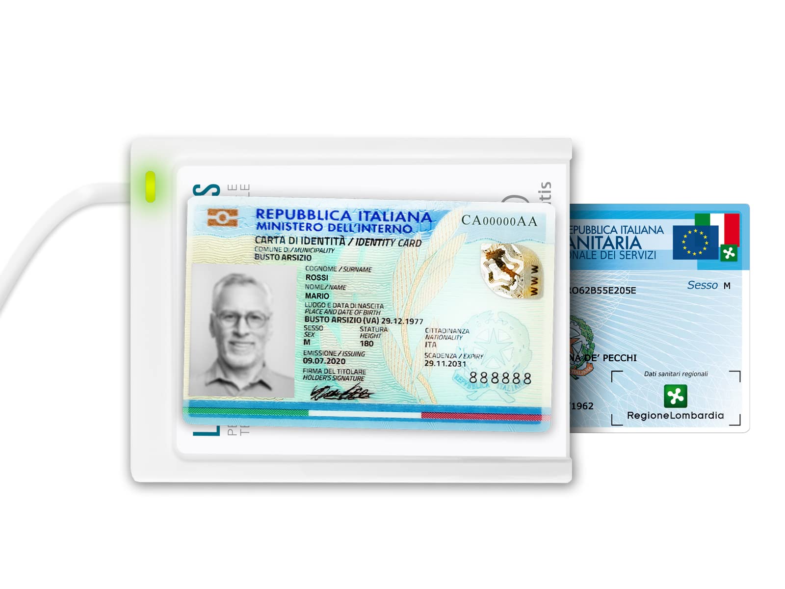 ATLANTIS usb2.0 lettore cie 3.0 Windows 10 e Windows 11, Bianco, P005-CIED331C