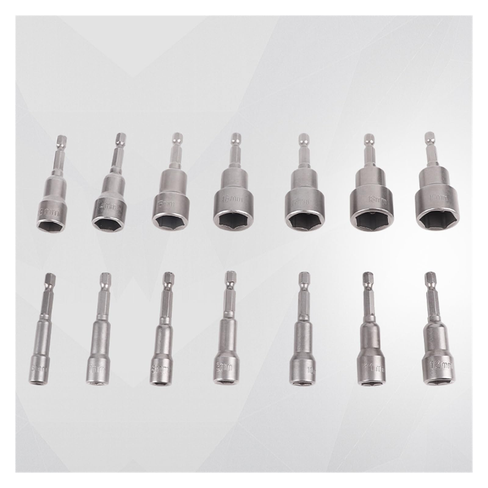 MORREZ Destornillador de 65mm de Longitud, Llave de Tubo, especificación de 6mm-19mm, boquillas de Manga Hexagonal Fuerte, Destornillador for Herramienta eléctrica, 14 Uds.
