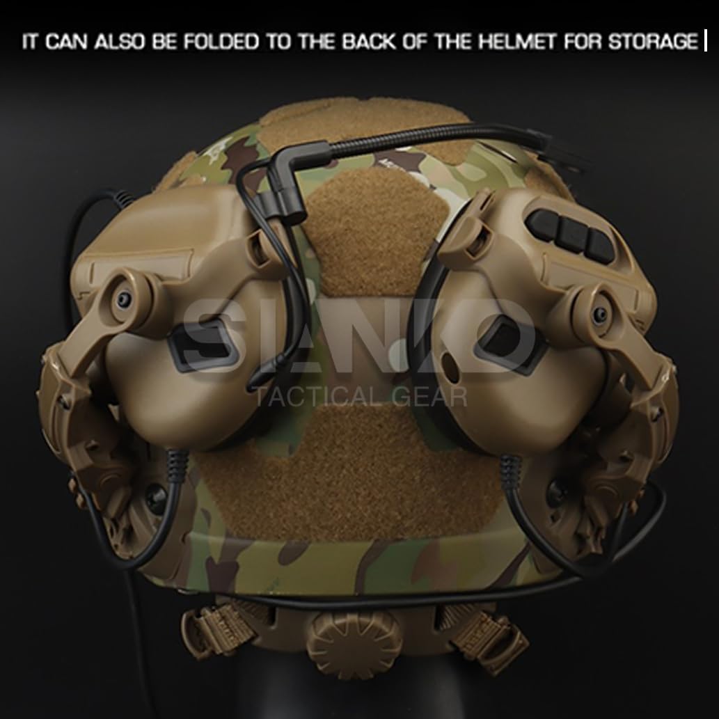 Amazon.co.jp: タクティカルヘルメット レールマウントヘッドセット