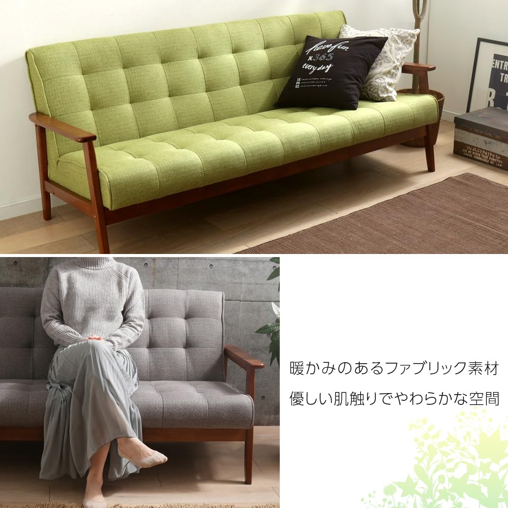 Amazon｜アイリスプラザ ソファ 3人掛け PU ライトブラウン 幅約170cm 