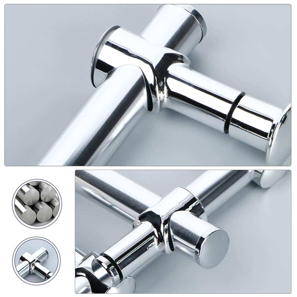 Douche poignée de Porte en Verre Tirez Ensemble avec rondelles, Salle de Bains Boutons de Porte for l'intérieur |Convient for cabines de Douche |Réglables Entraxe des Trous |Longue 24.5cm