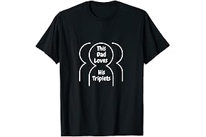 This Dad Loves His Triplets Preshrunk Cotton Black T-Shirt