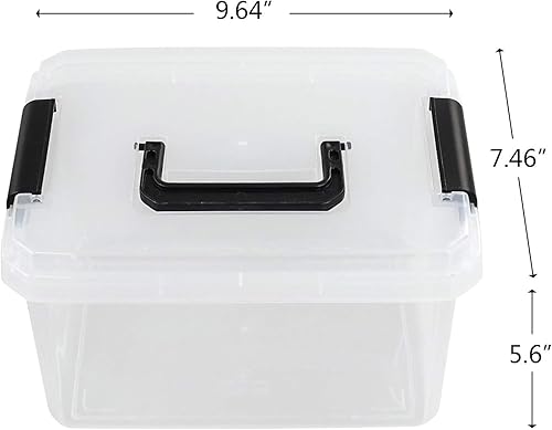 Miniatura 2 de Paquete de 4 cajas de plástico con tapa, contenedor de almacenamiento de plástico, cajas de almacenamiento pequeñas