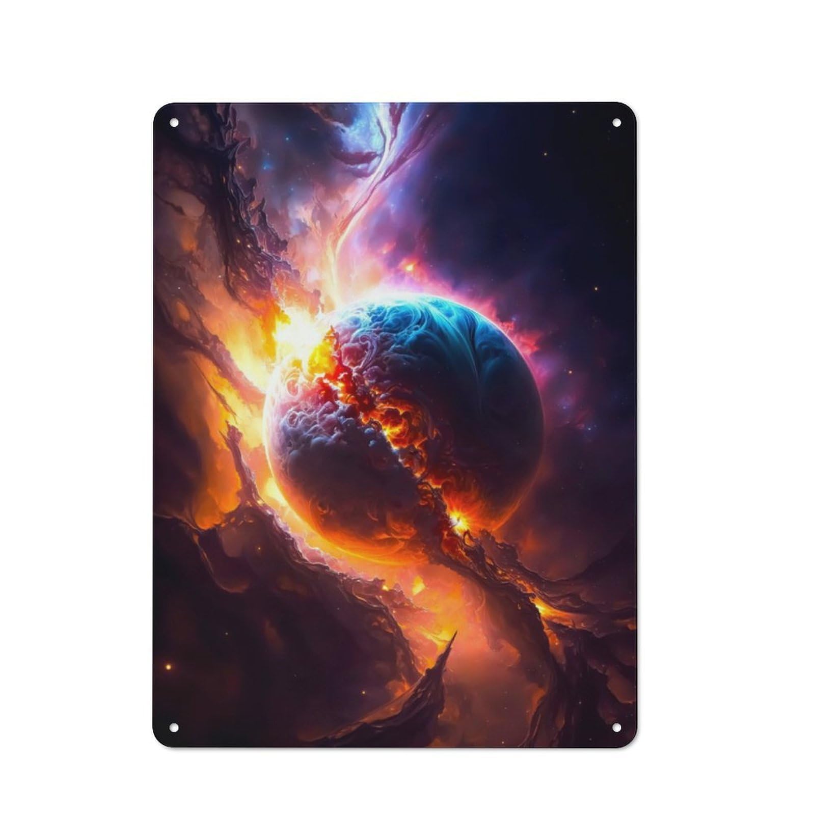 Junmoney Birth Of A Planet Vintage Tin Sign 40X30cm With For Guest Room Or Hallway, Suited To Wall Displays In Guest Rooms And Hallways