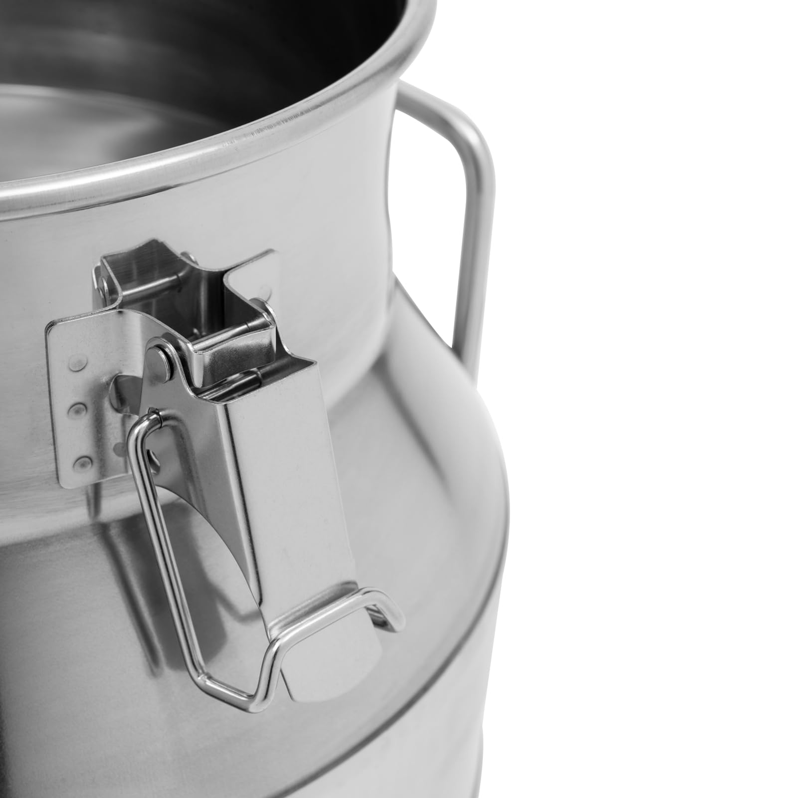 Jarra de leche de acero inoxidable, 12 – 60 L, resistente, hermética, con tapa a prueba de fugas con clips de cierre y junta de silicona, jarra de leche grande para transportar o almacenar (12 L)