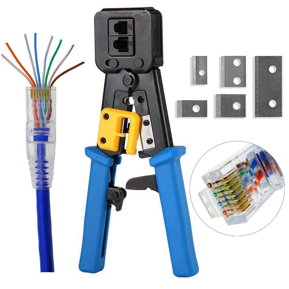 Buy Etayson Network Crimper RJ45 Crimp Tool for Cat5e Cat6 Pass Through