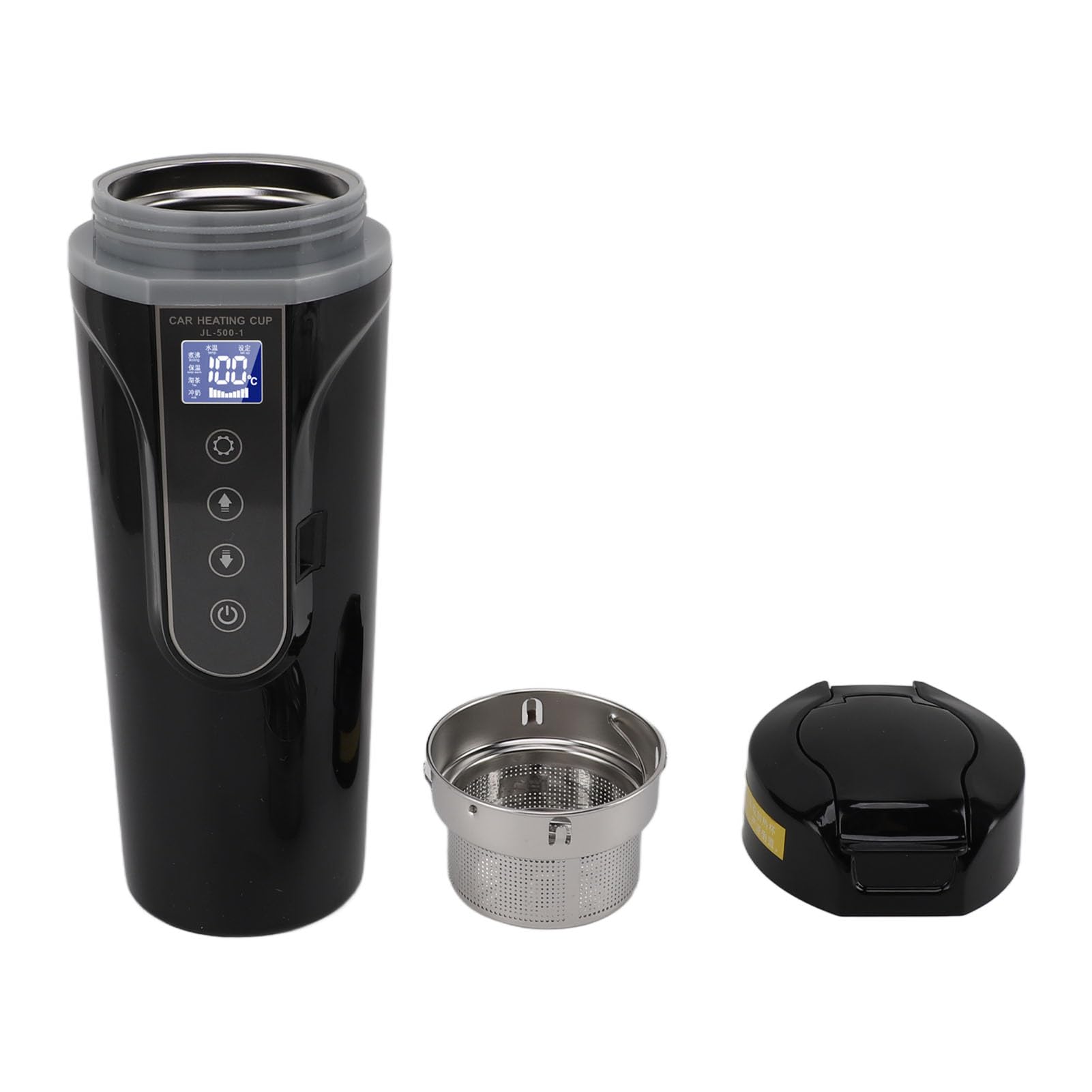 Hervidor Eléctrico para Coche con Pantalla Inteligente, Taza | 12 V/24 V para Todos los Vehículos, Acero Inoxidable 304, Calienta Agua para café o té en Viajes por Carretera