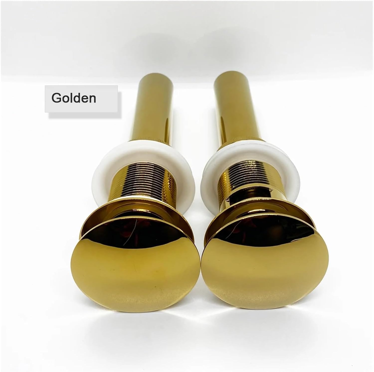 Waschbecken-Becken-Ablaufstopfen, 8 Farben, Badezimmer-Pop-Up-Abflussrohr-Sets, Waschbecken-Abfall-Stopper-Ventil, Waschbecken-Wasserkopf-Leckstopfen-Set, Rotguss, Grau, Weiß (Farbe: Rose ohne Loch) (