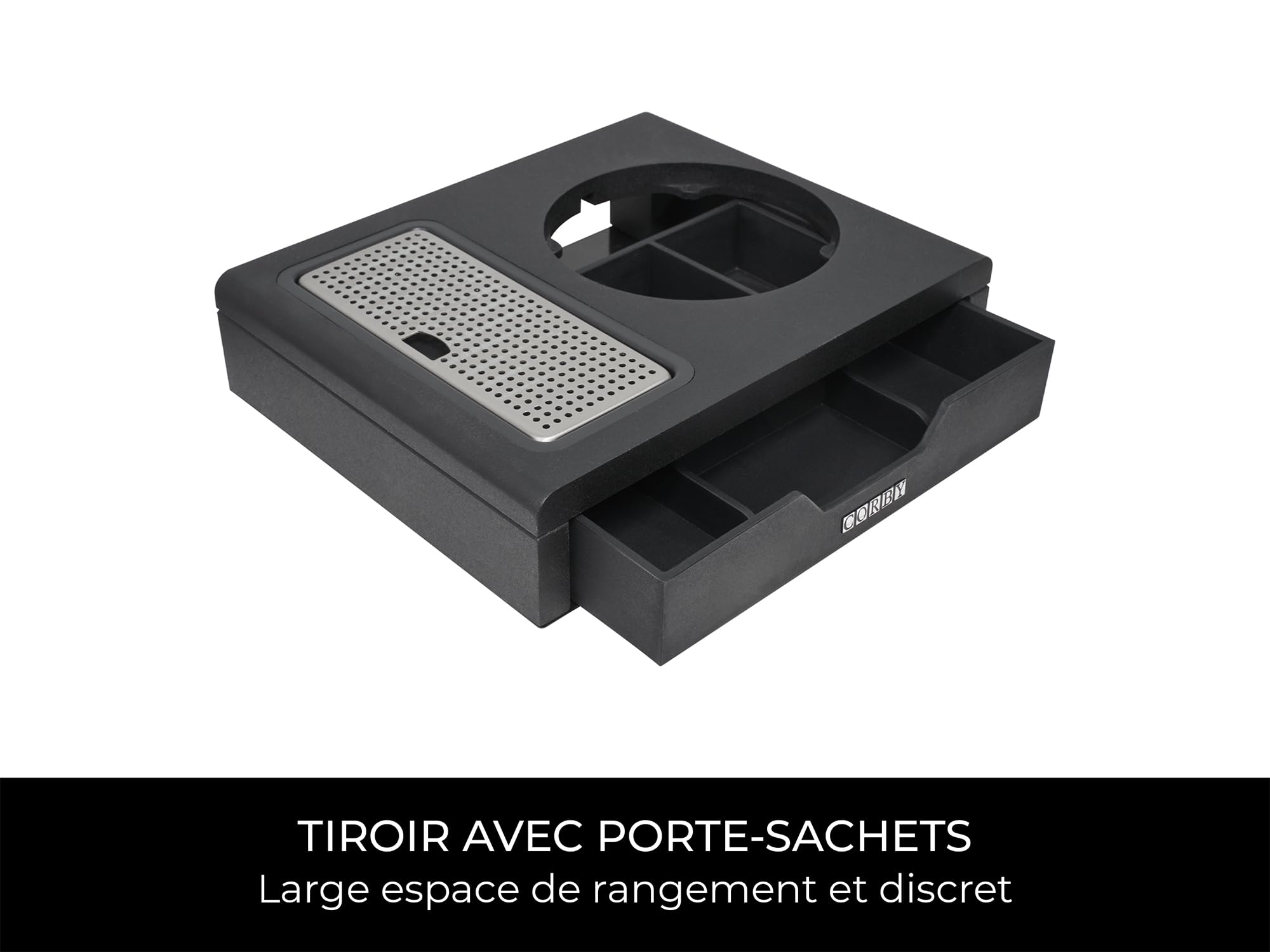 Corby Kensington Plateau de bienvenue compact pour tiroir Noir