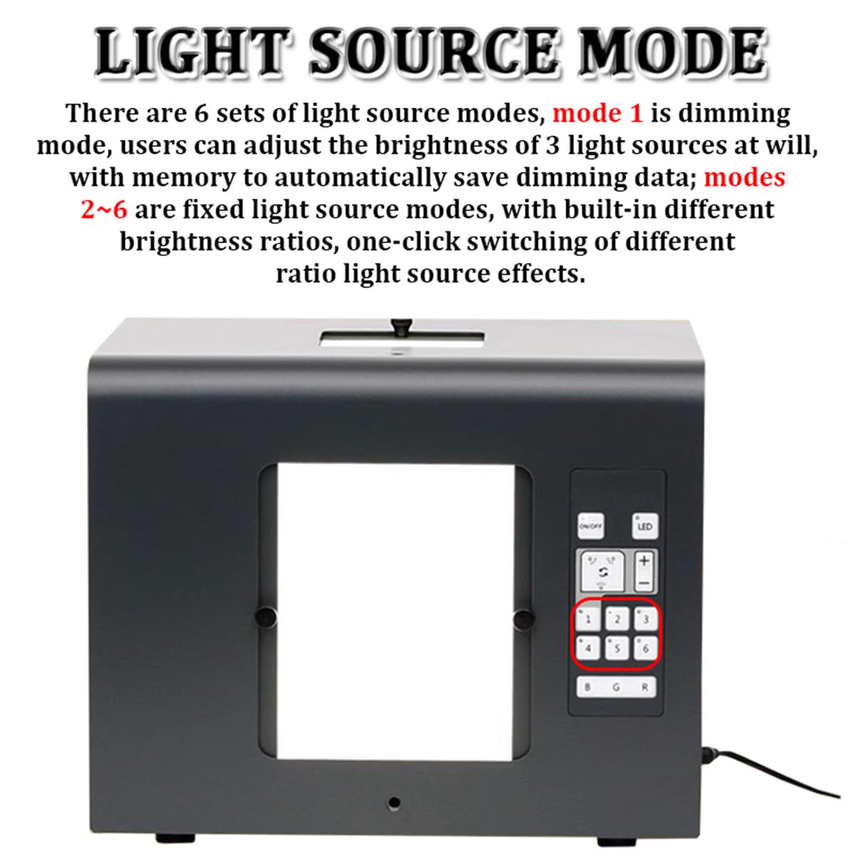 Mini Fotostudio Zelt Lichtbox Kit, Tragbare Fotografie Lichtbox für Kameraaufnahmen, 5500K Dimmbare Softbox, 6 Lichtquellenmodi